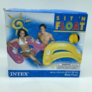 Intex Sit 'N Float 60"x39" Inflatable Lounge Yellow NEW In Box Pool Lake Beach